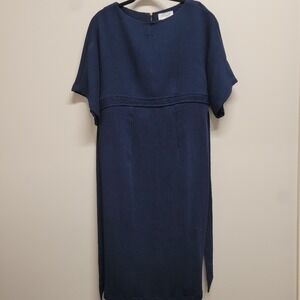 Closet London Maternity Navy Kimono Sleeve Tie Back Midi Dress US 12 Boat Neck